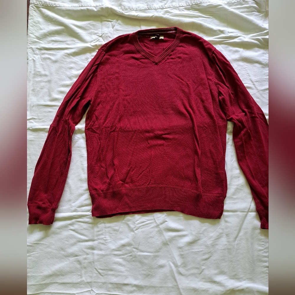 Sonoma Men's Red V-Neck Sweater
